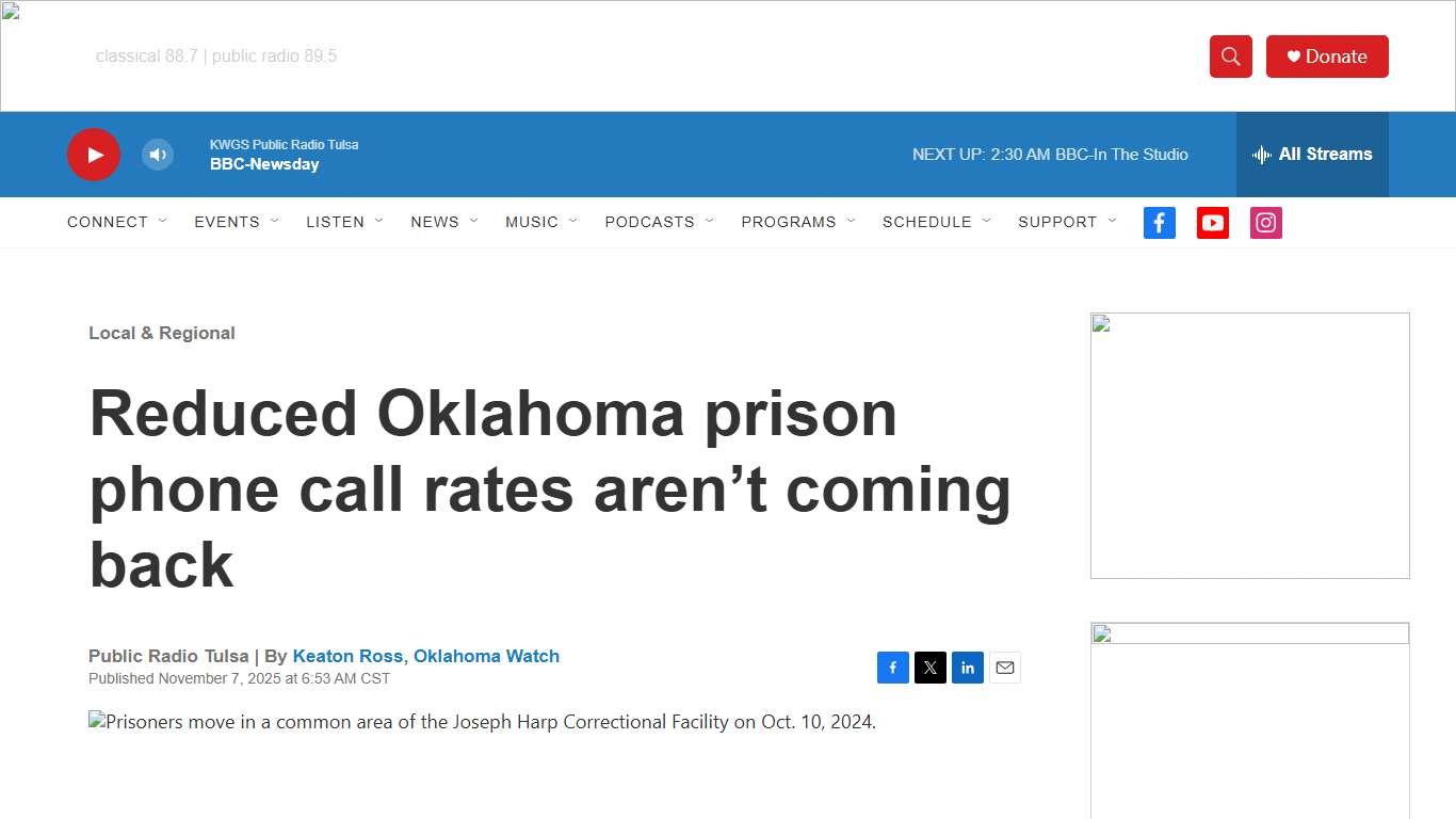 Reduced Oklahoma prison phone call rates aren’t coming back